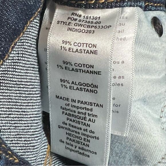 Good American Good Waist High Rise Distressed Indigo Jeans 4/27 - Picture 6 of 10